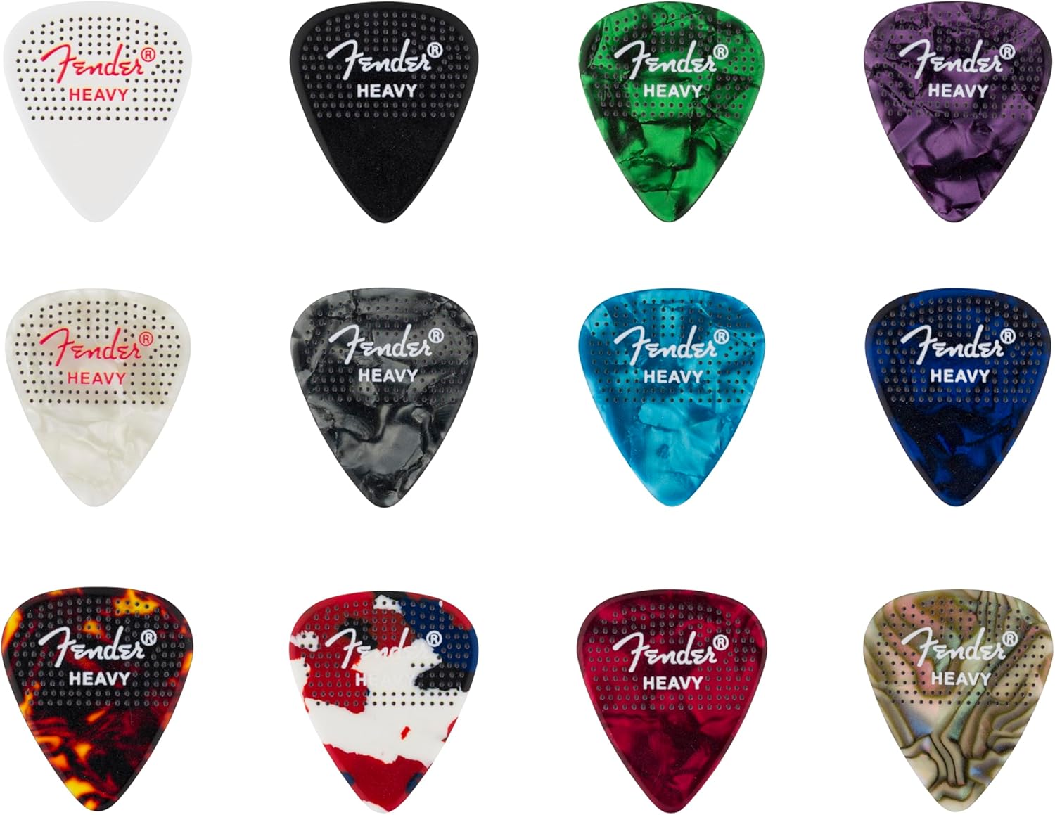 Fender 351 Dotted Heavy Picks, 12-Pack: Precision Playing