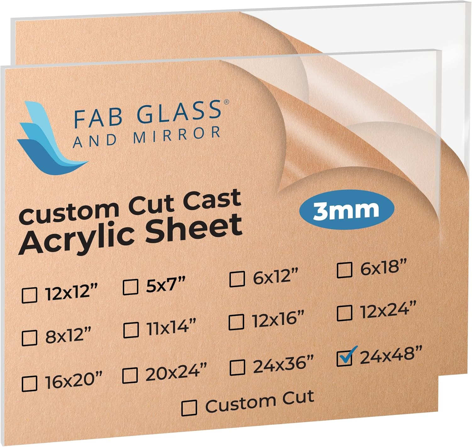 Pack of 2 Clear Acrylic Sheets for DIY and Home Decor Projects