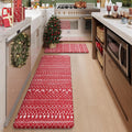 KIMODE Christmas Kitchen Rugs Set of 2 for Festive Decor
