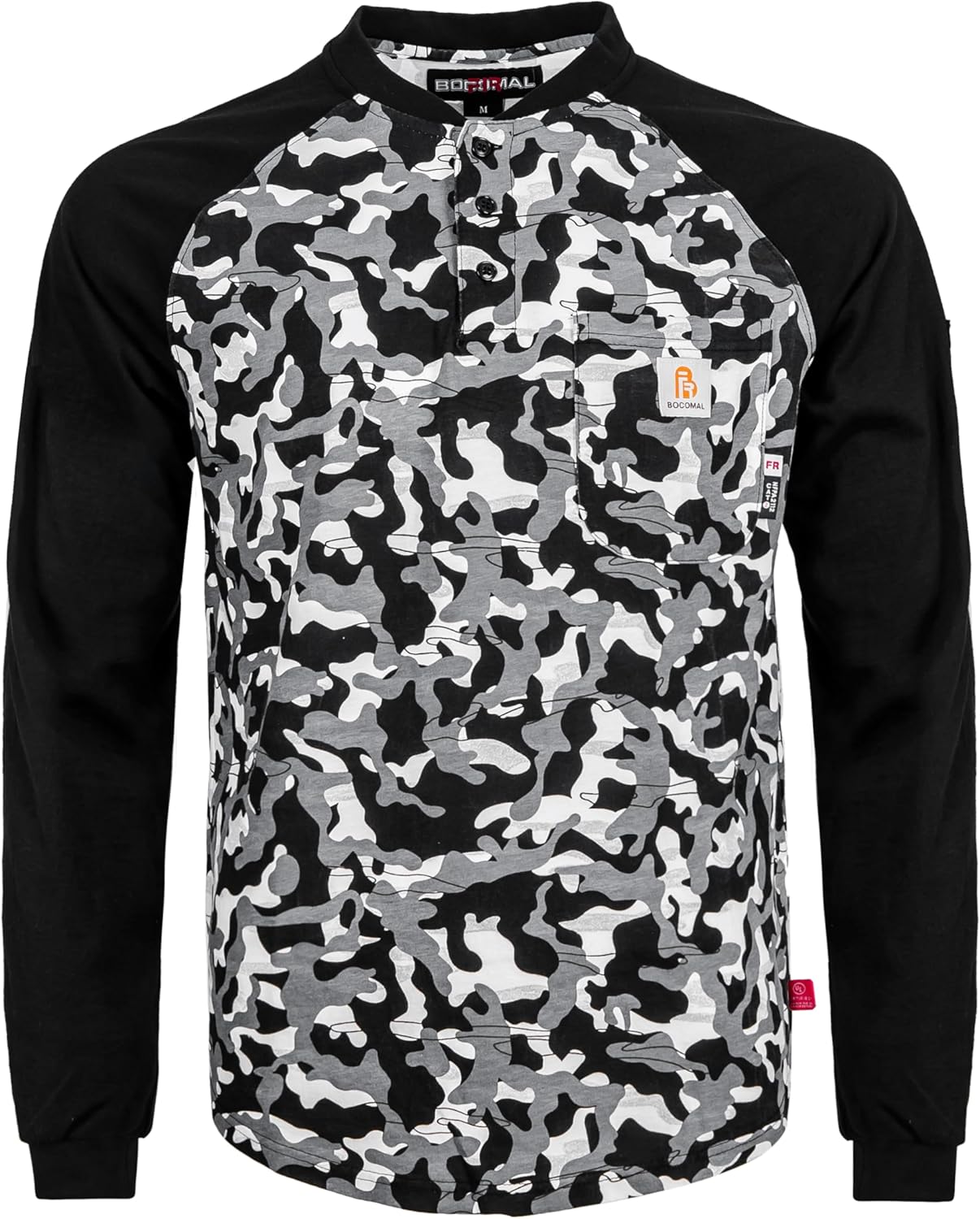 BOCOMAL FR Shirts Lightweight Flame Resistant Long Sleeve Henley