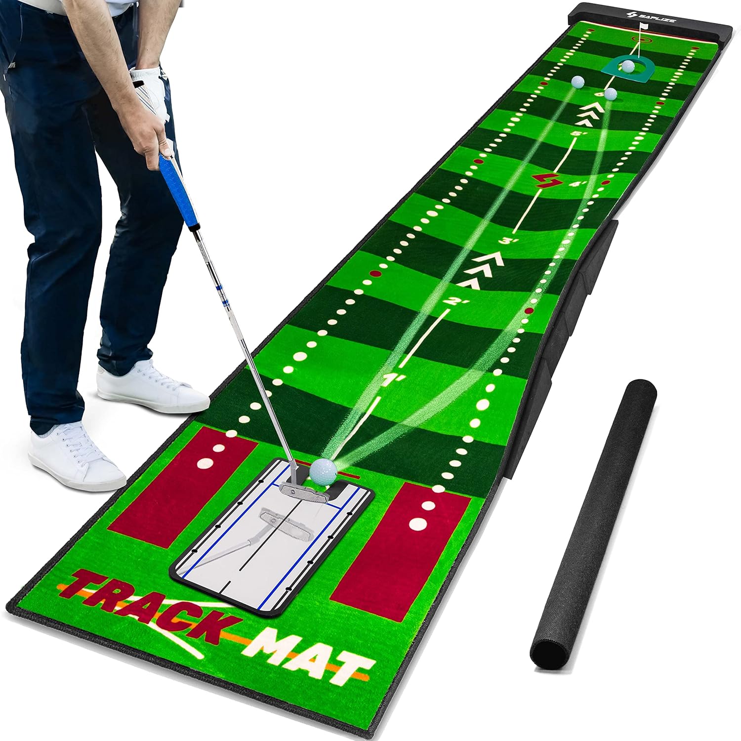 SAPLIZE Golf Putting Mat with Visible Tracing
