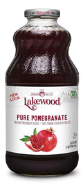 Lakewood PURE Pomegranate Juice, 32 Fl Oz Pack of 6 - Cold Pressed