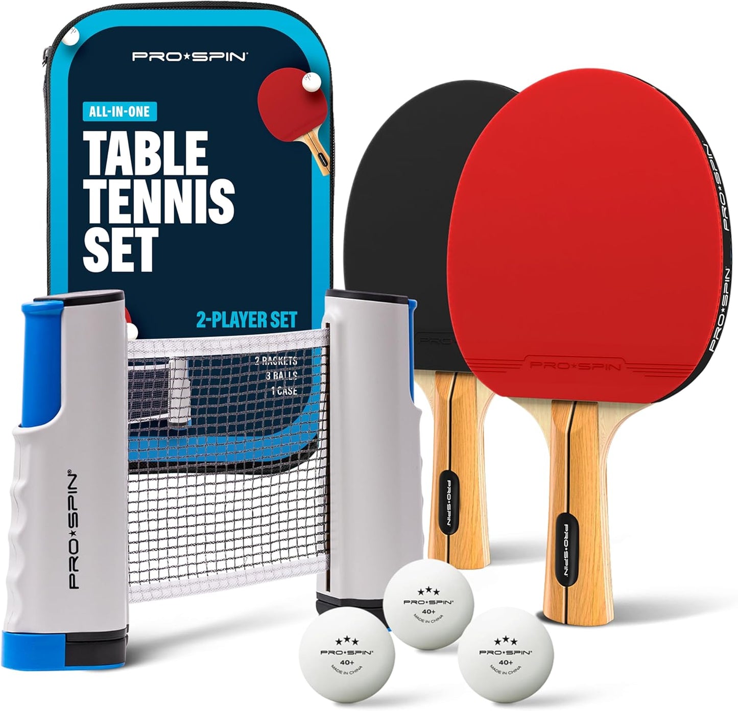 PRO SPIN All-in-One Ping Pong Set for Fun Family Games