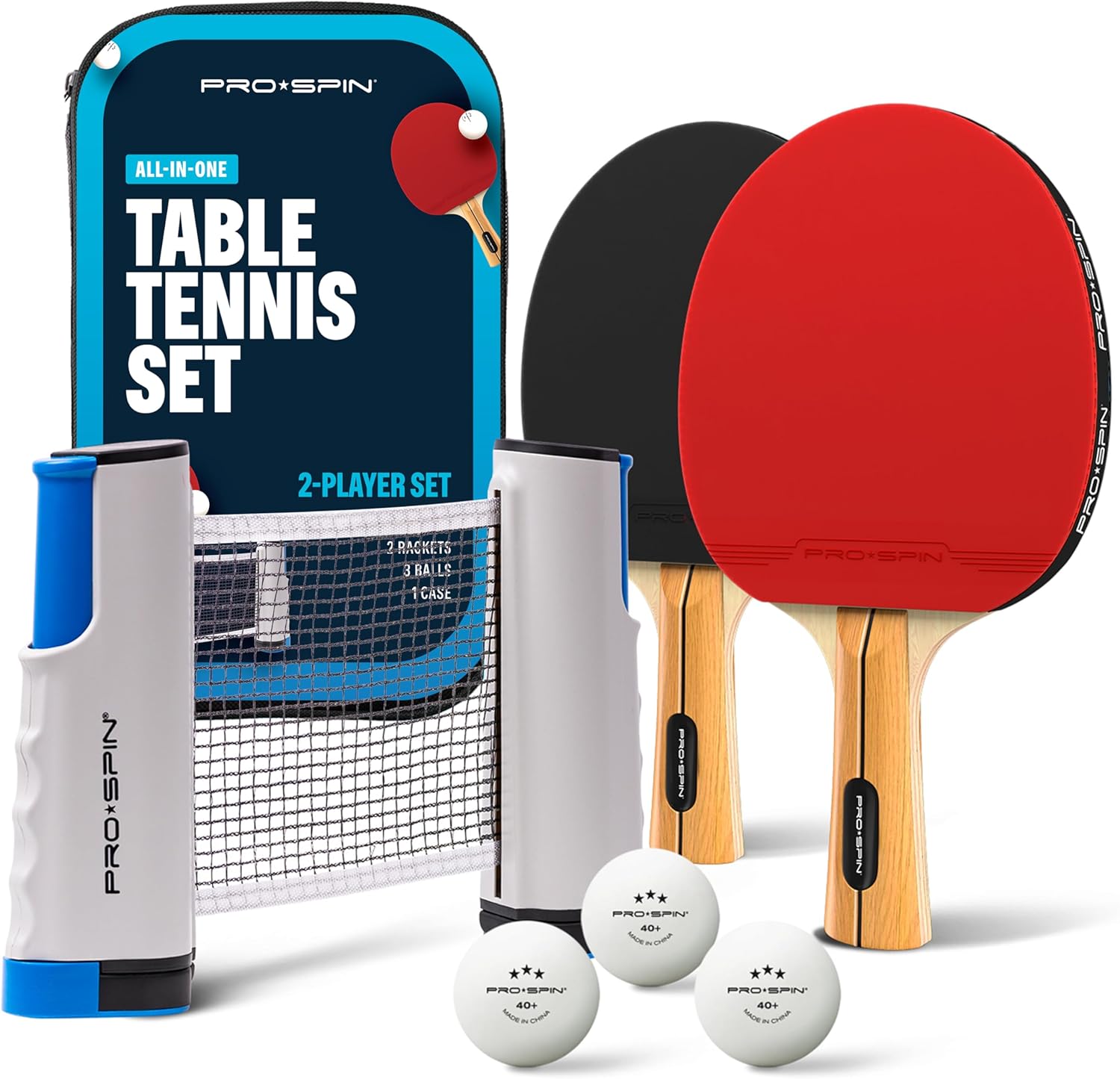 PRO SPIN All-in-One Ping Pong Set for Fun Family Games