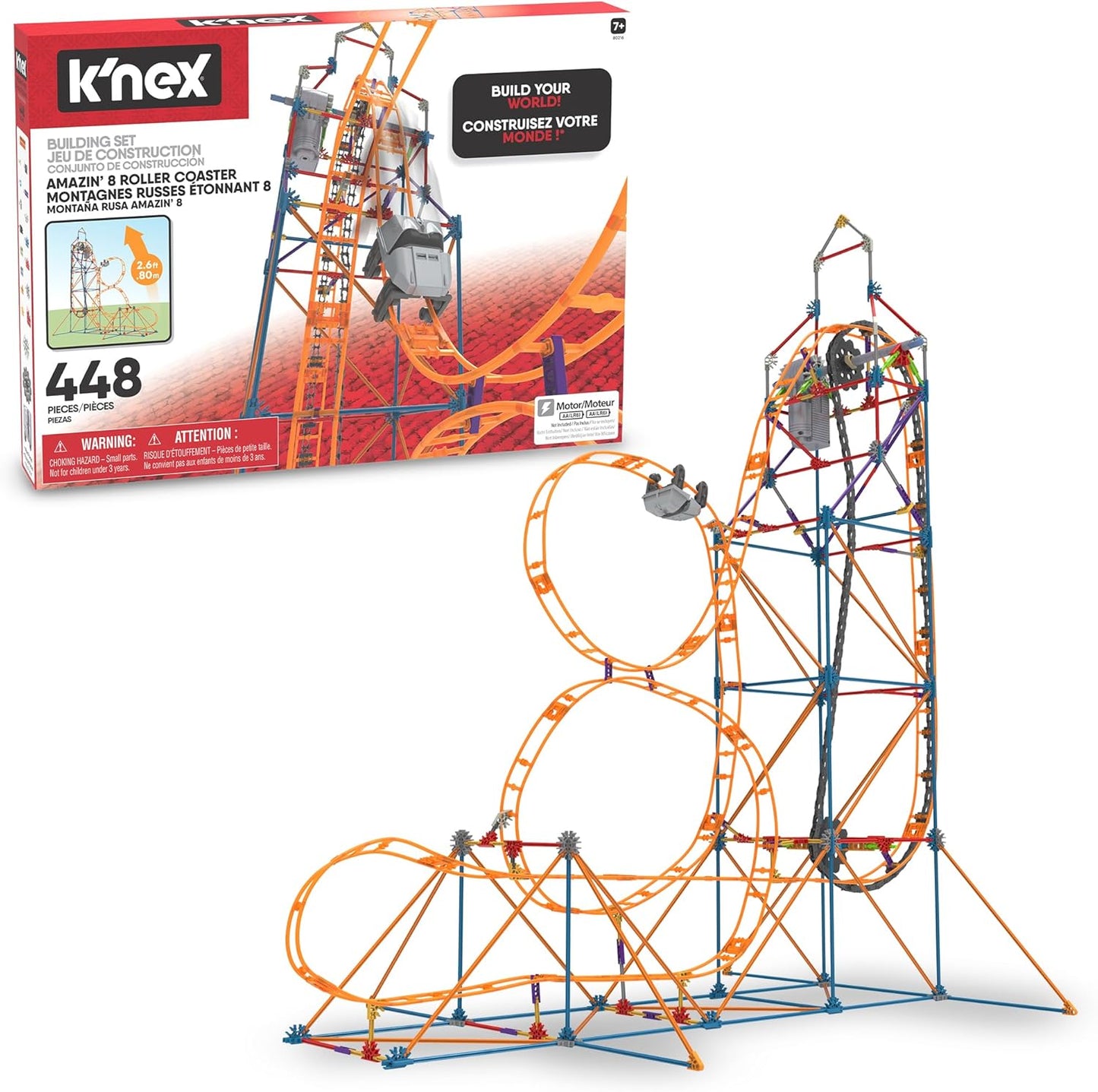 K'NEX Amazin' 8 Coaster STEM Building Set for Creative Play
