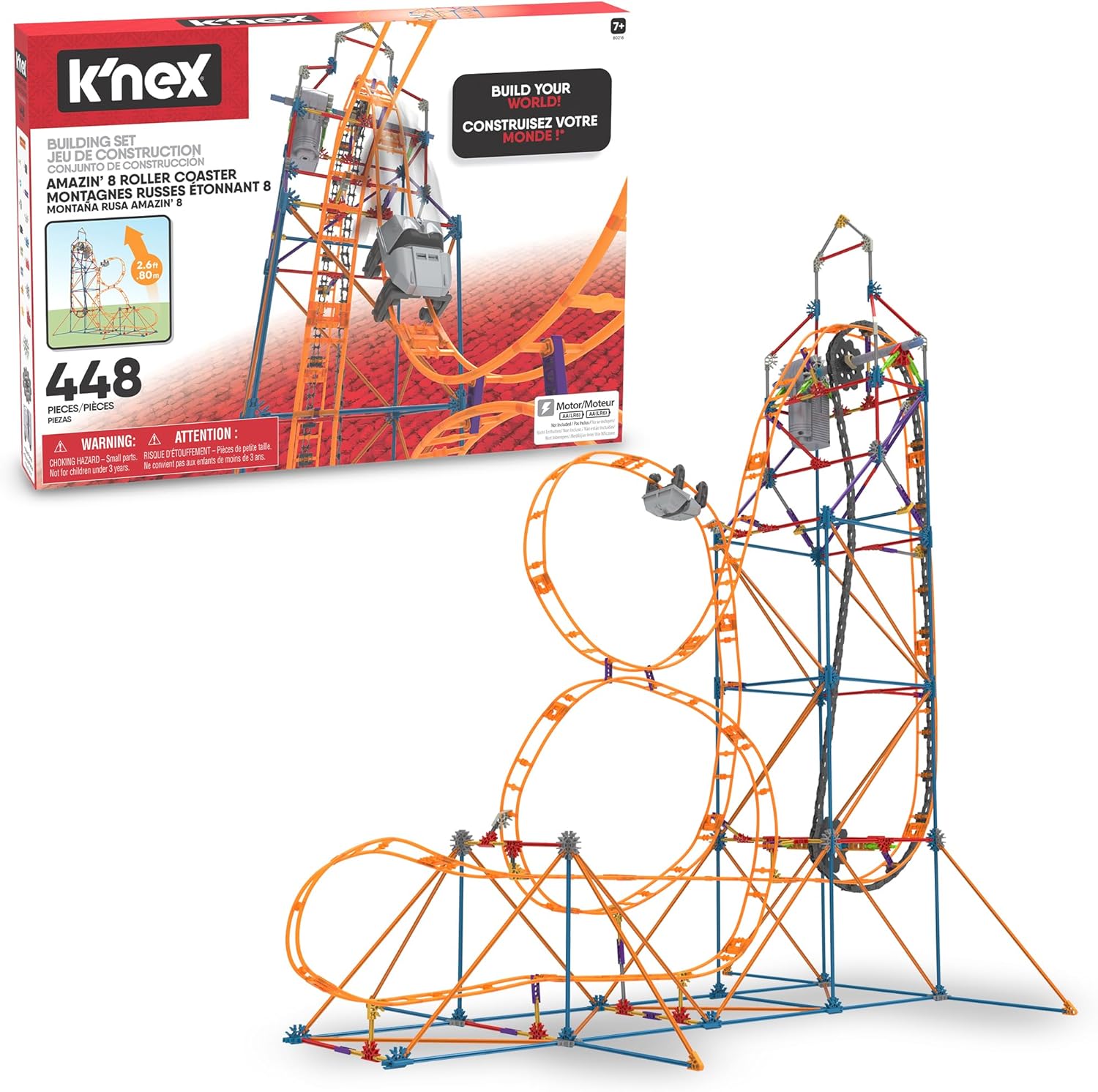 K'NEX Amazin' 8 Coaster STEM Building Set for Creative Play
