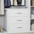 BOLUO Closet Drawers White 3 Drawer Dresser for Modern Storage