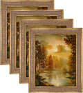 8x10 Vintage Picture Frames 4 Pack - Distressed Gold Ornate Frames