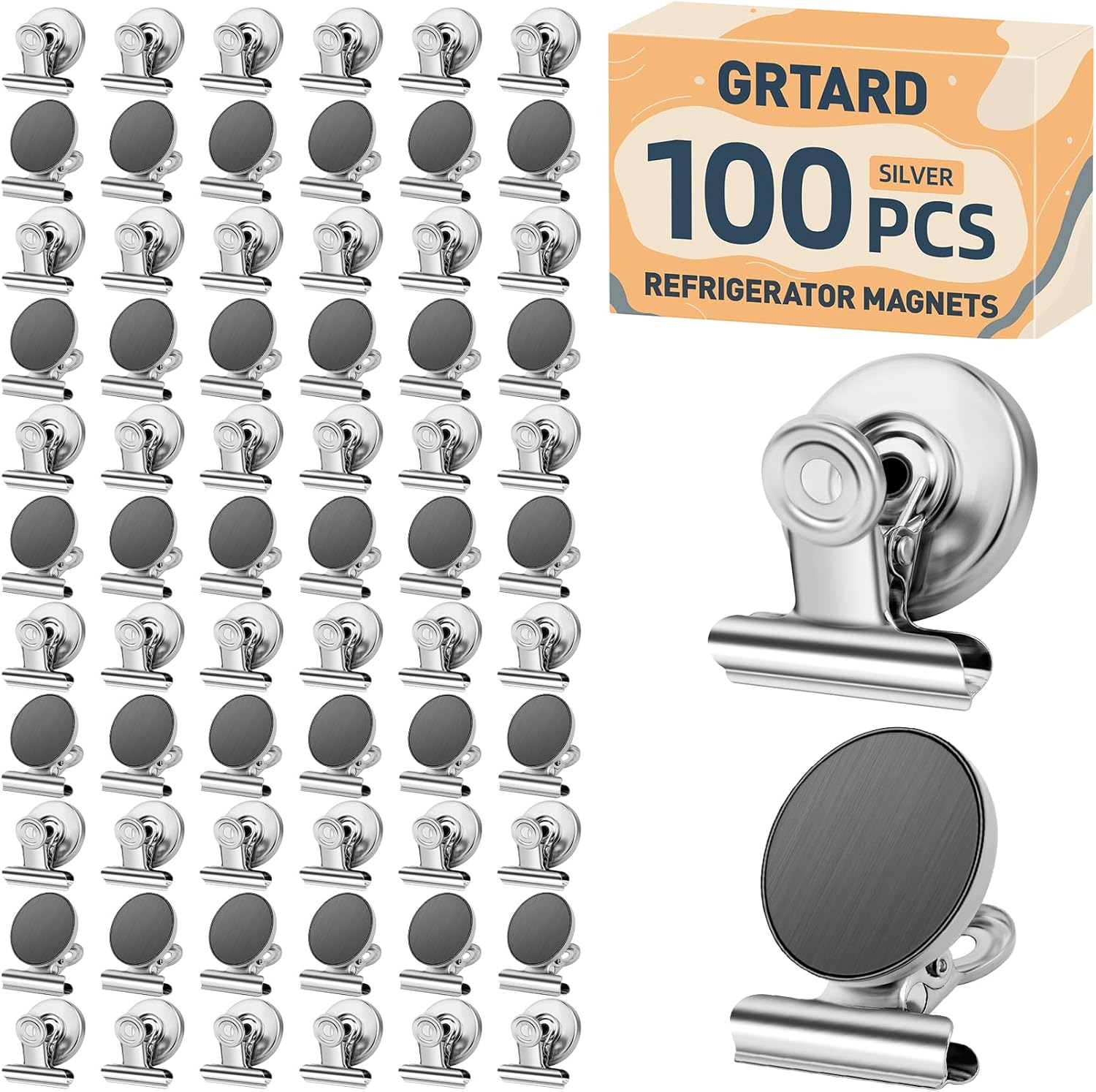 Grtard 100 Pack Magnetic Clips Heavy Duty for Home and Office