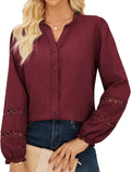 GRACE KARIN Women Ruffle V Neck Button Down Blouse - Dressy Casual