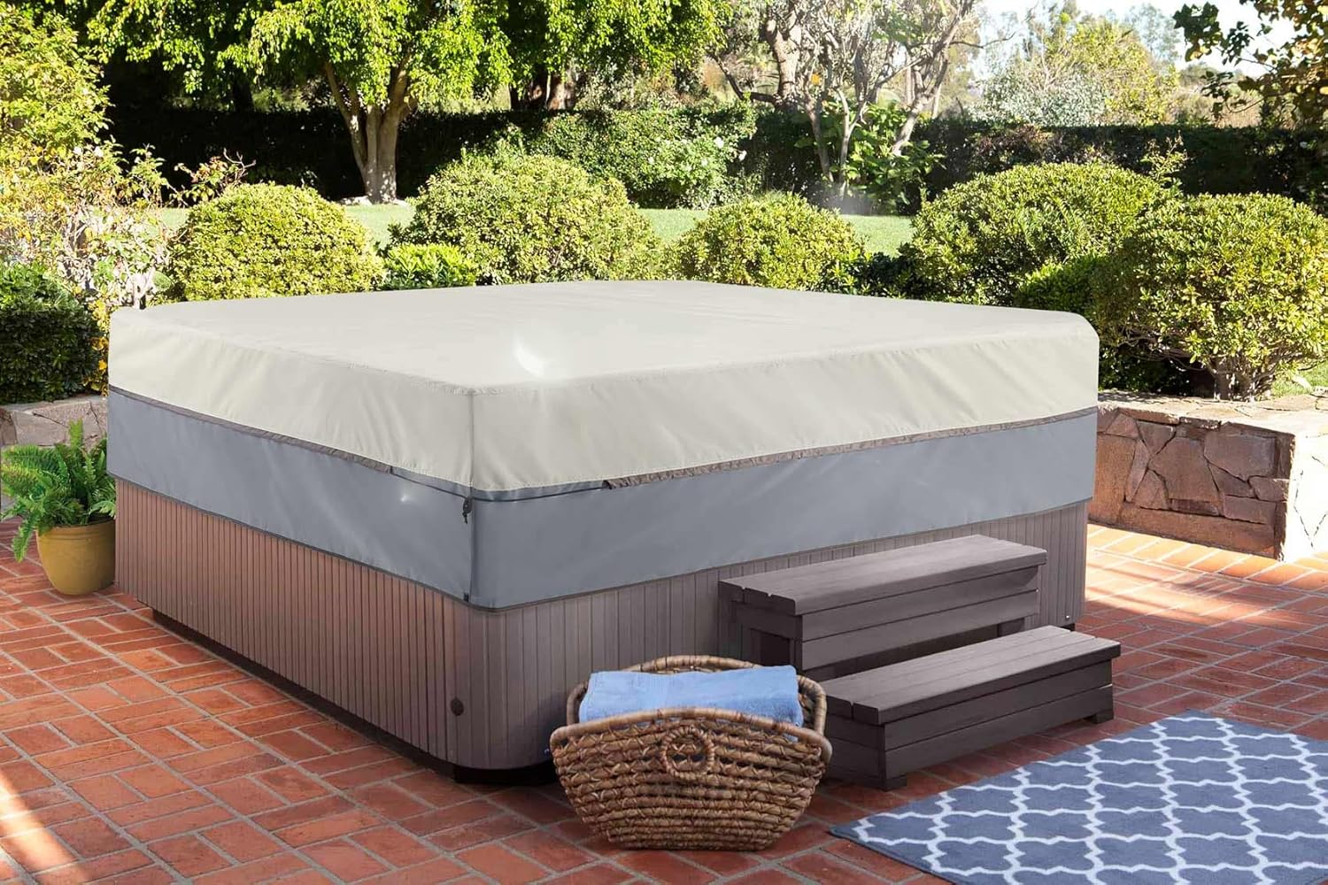 Waterproof Hot Tub Cover Outdoor Square SPA Hard Cover Protector