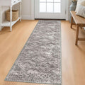 Boho Kitchen Runner Rug 2x6 Taupe - Low-Pile Washable Runner