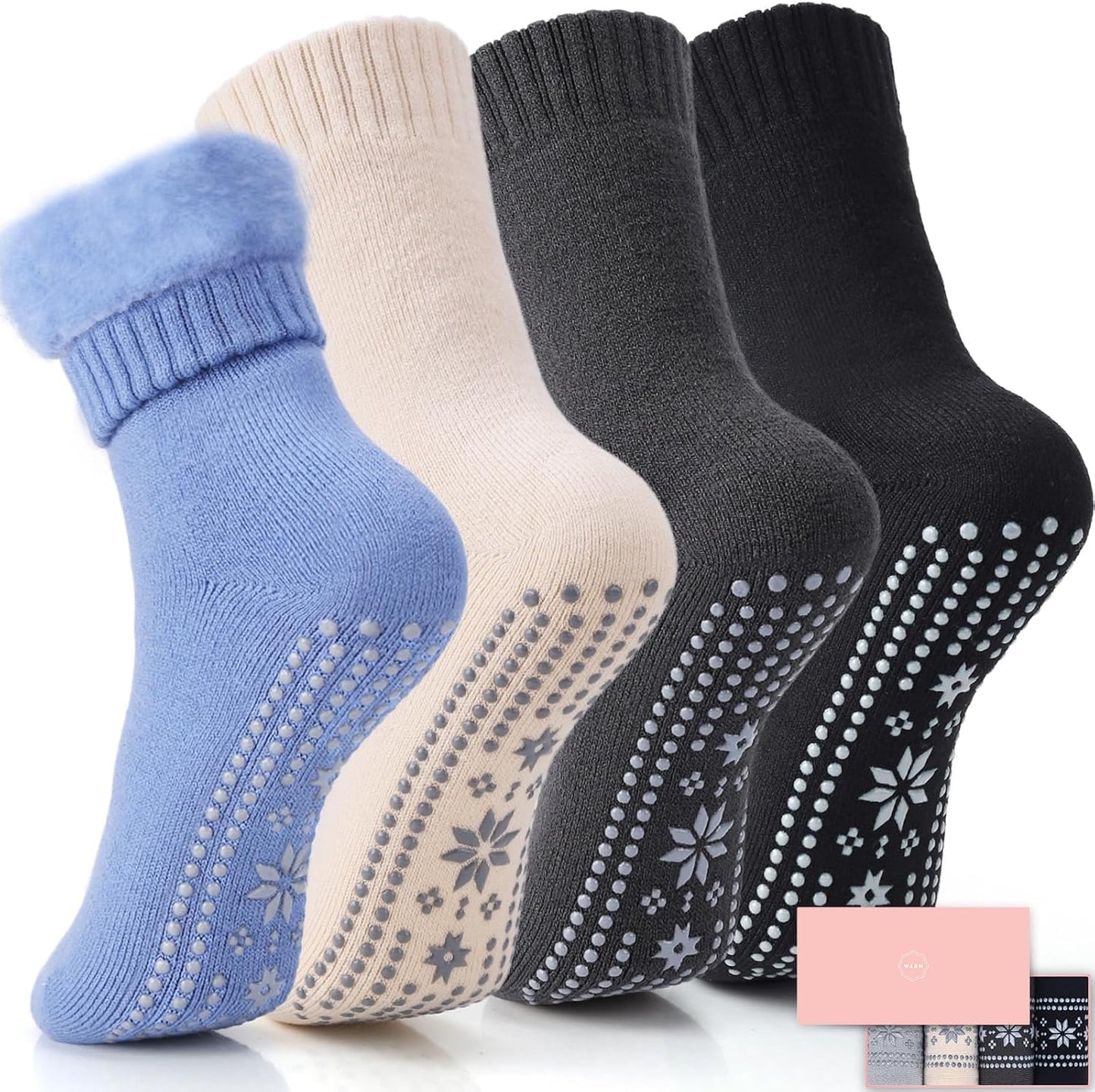 HUGSWEET Thermal Slipper Socks for Women - Cozy Winter Comfort