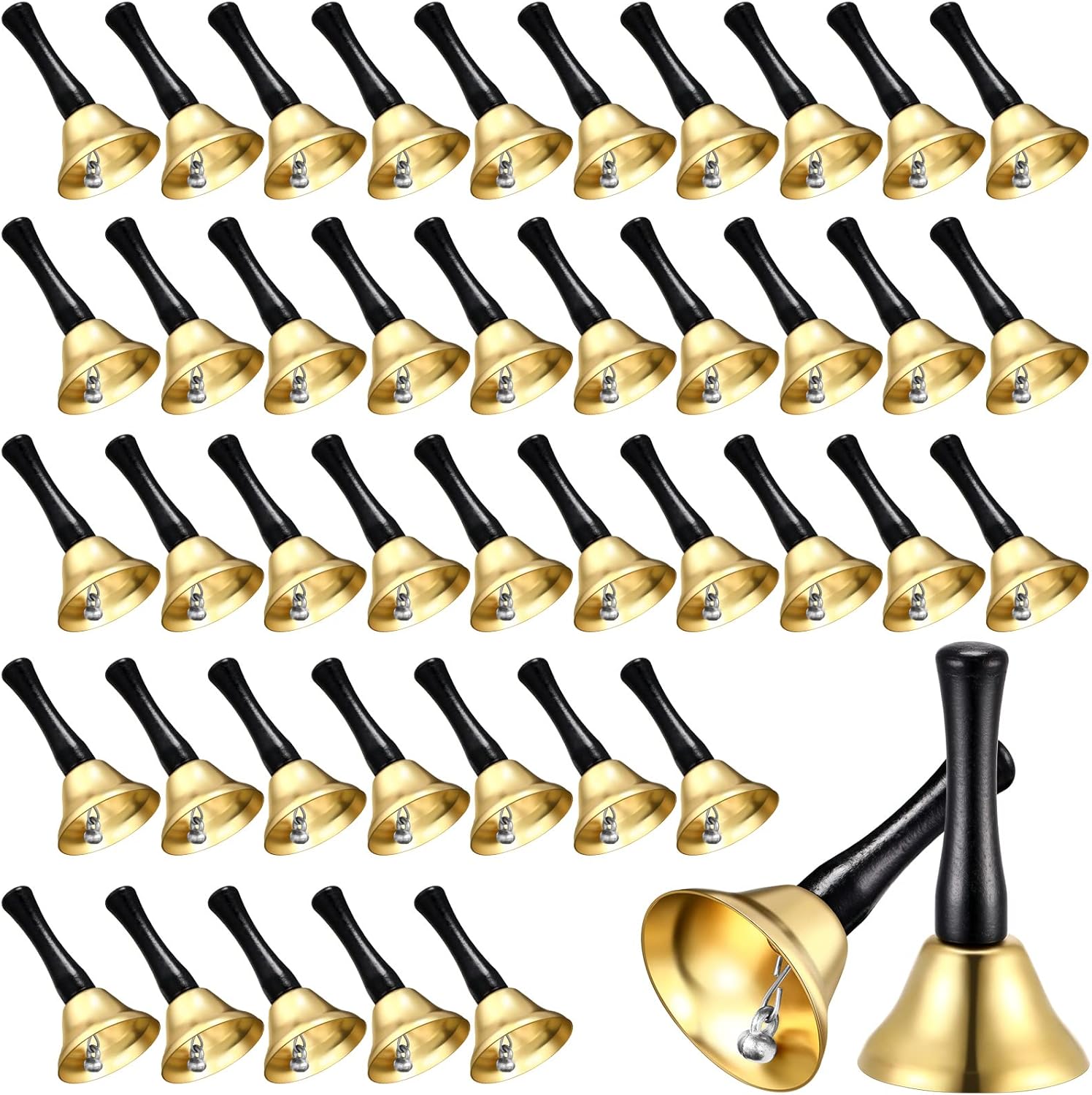 Yeshone 50 Pcs Small Steel Hand Bells for Various Occasions
