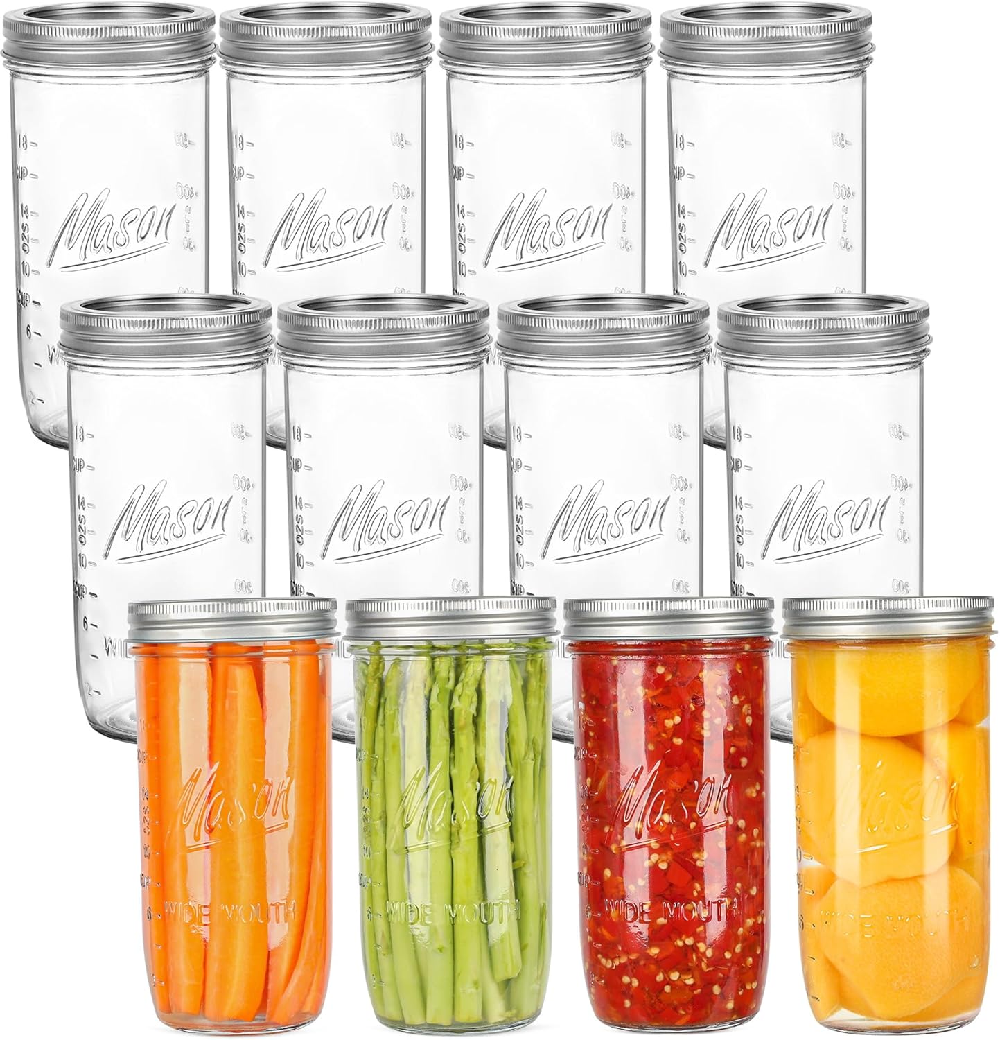 24 oz Wide Mouth Mason Jars for Canning and DIY Projects