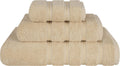 American Soft Linen Premium 3 Piece Towel Set - Soft 600 GSM Beige