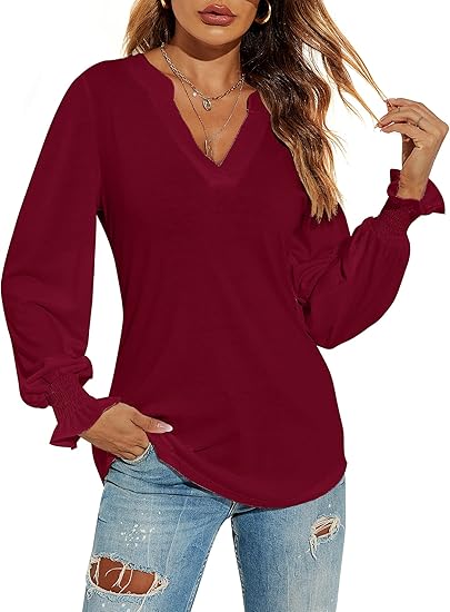 Romanstii Women's Casual V-Neck T-Shirts for Everyday Style
