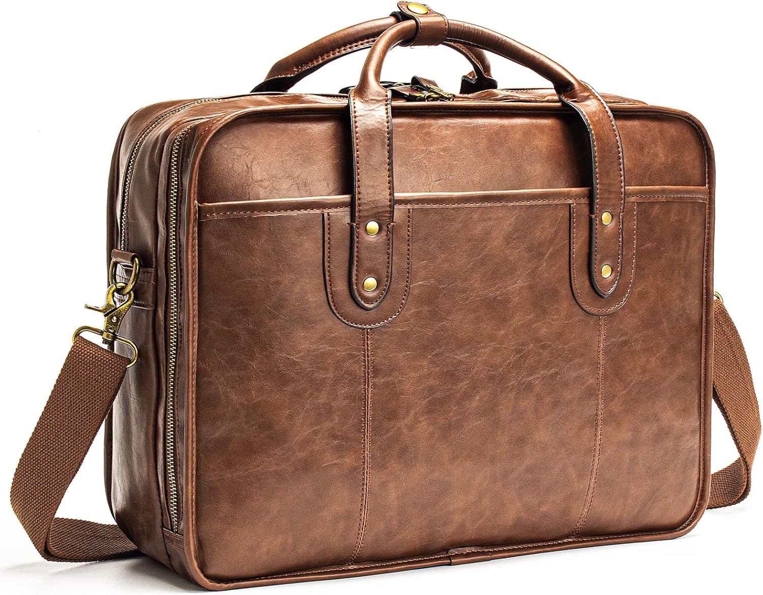 Leather Briefcases for Men - 15.6 Inch Business Laptop Bag