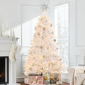 Best Choice Products 7.5ft Prelit Tinsel Christmas Tree - Shiny White