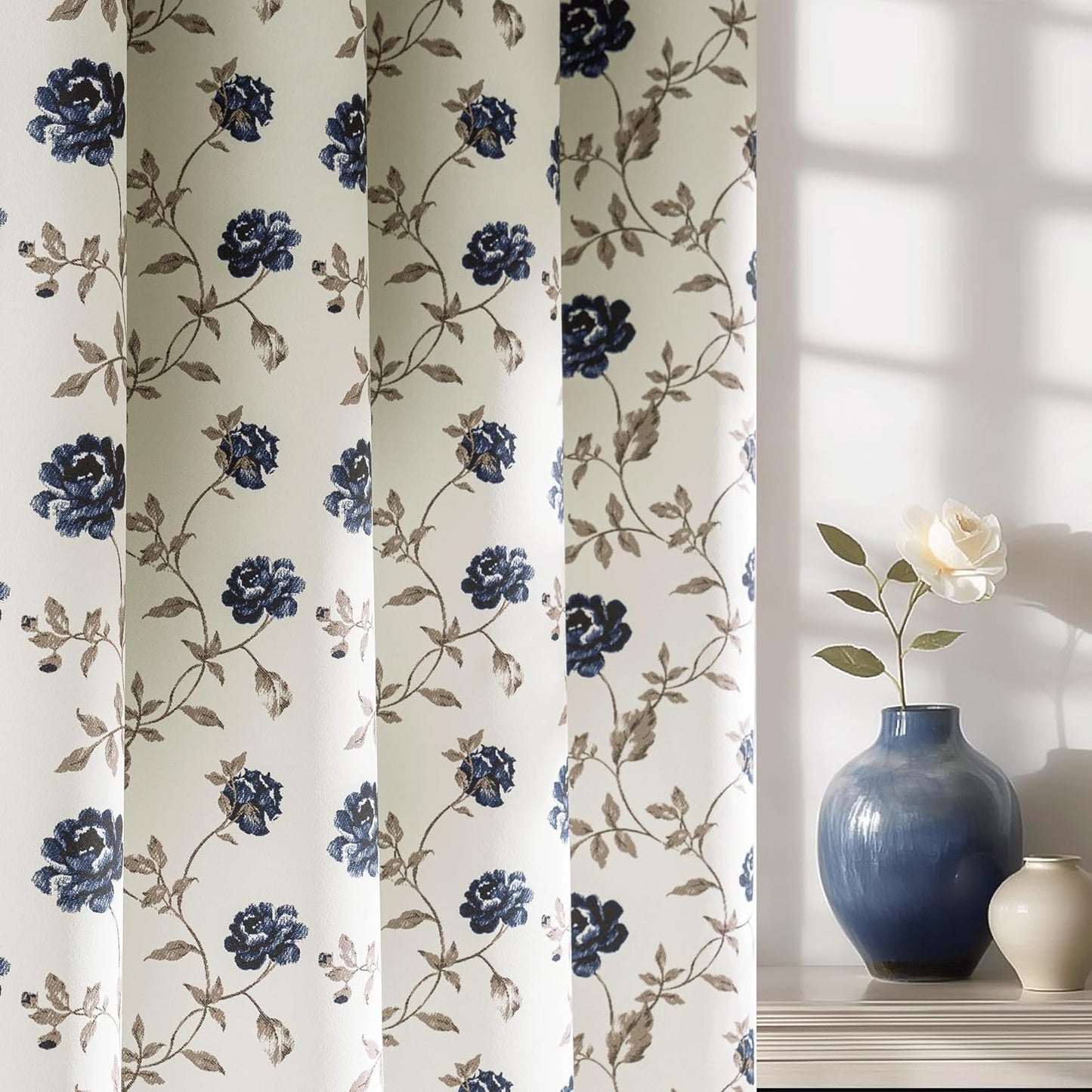 Beauoop Floral Blackout Curtains for Bedroom and Living Room