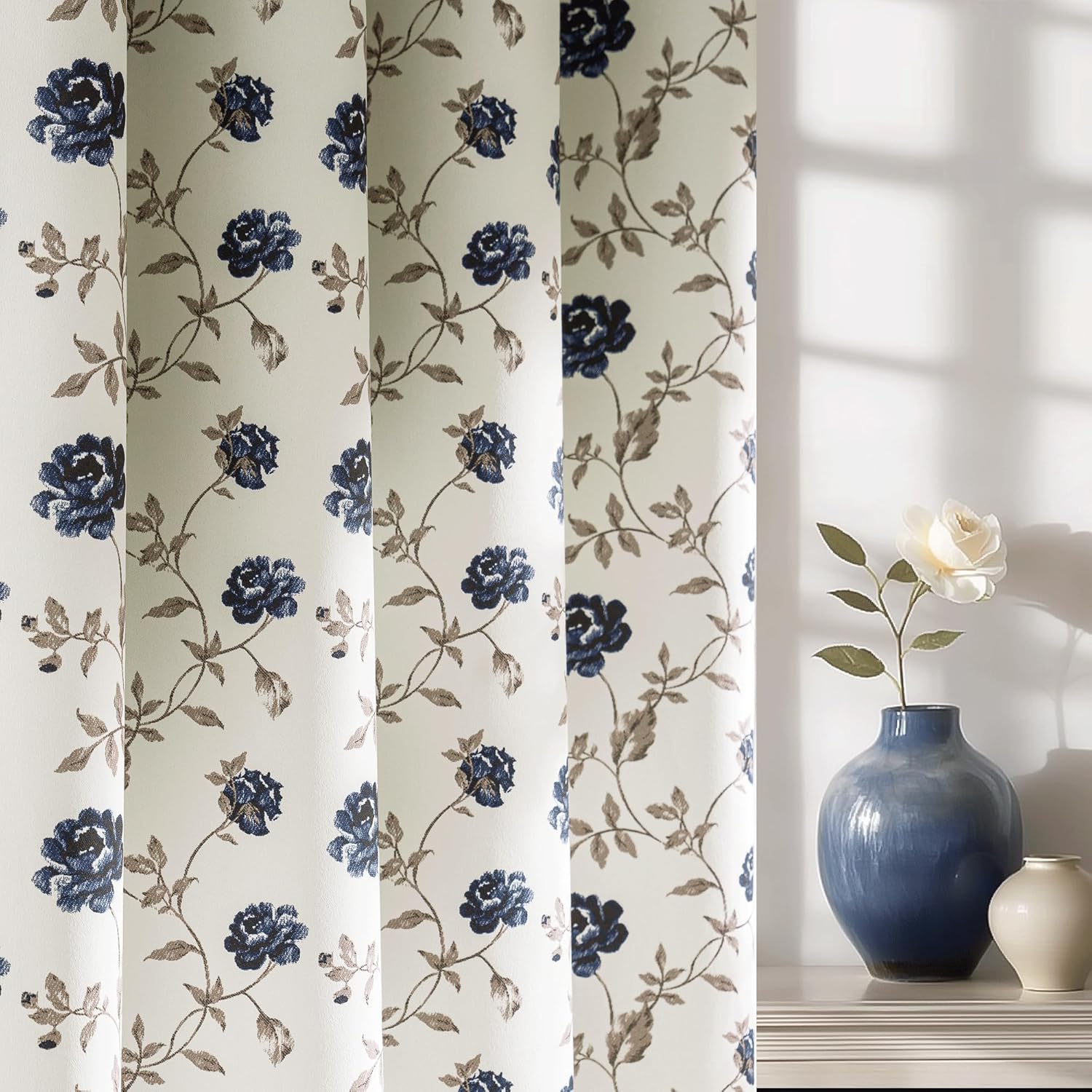 Beauoop Floral Blackout Curtains for Bedroom and Living Room