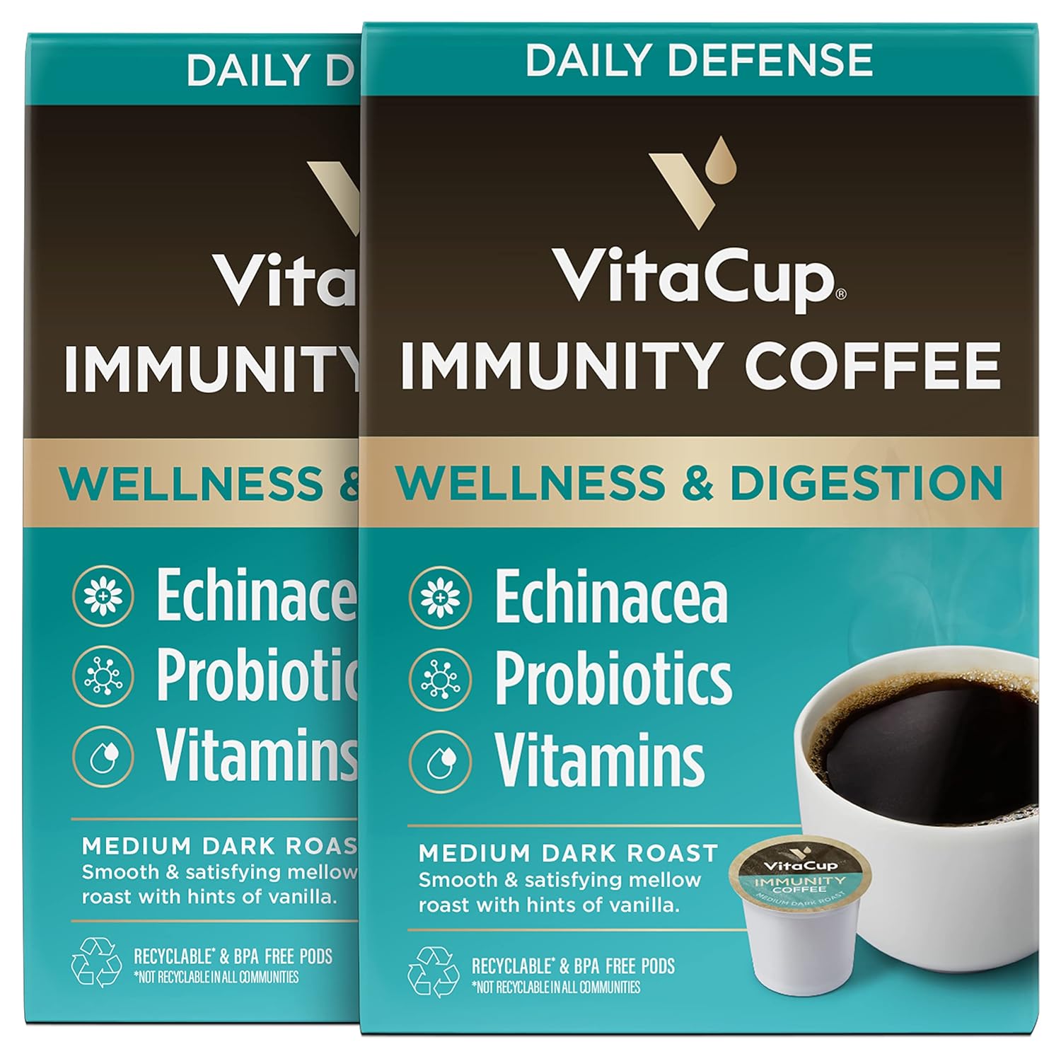 VitaCup Immunity Coffee Pods for a Wellness Boost with Antioxidants