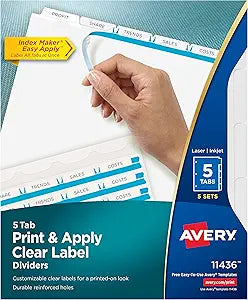 Avery 5-Tab Binder Dividers for Easy Organization and Customization