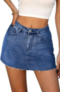 ELLEVEN Denim Skirt with Built-In Shorts - Flattering A-line Mini