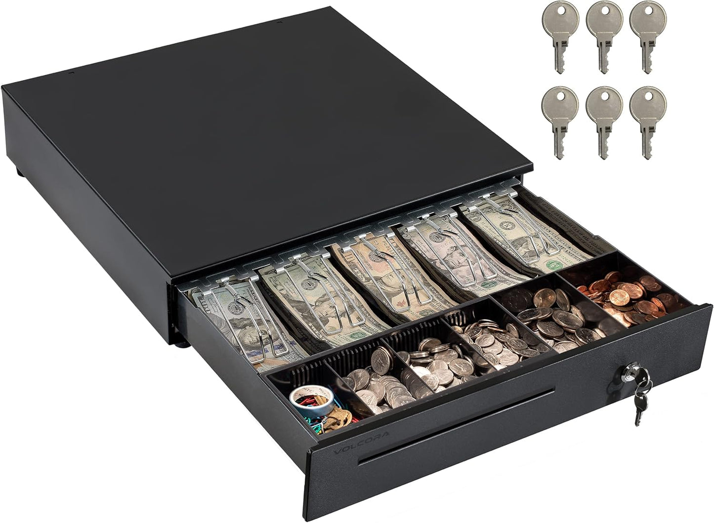 Volcora Cash Register Drawer for POS System with Key-Lock