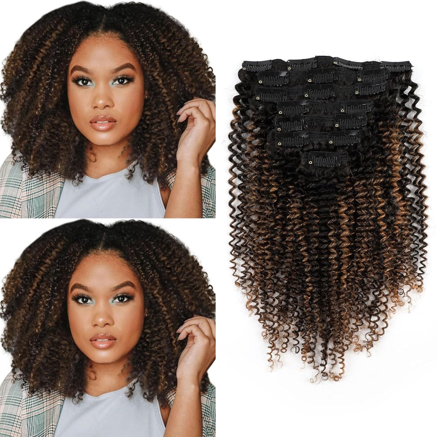 Kinky Curly Clip in Remy Human Hair Extensions for Glamour
