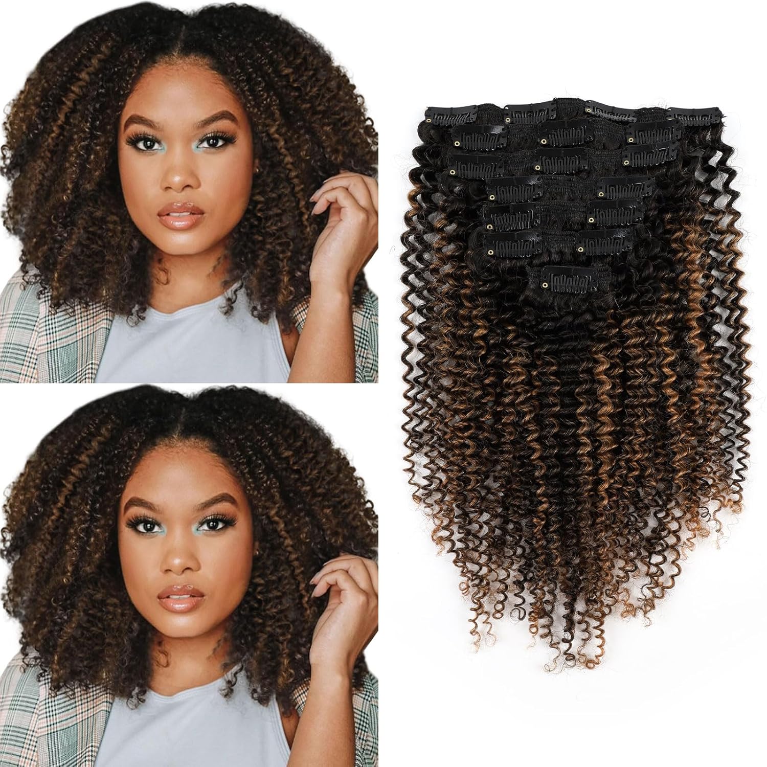 Kinky Curly Clip in Remy Human Hair Extensions for Glamour