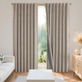Blackout Curtains 2 Panels 70in x 108in Linen Texture - Total