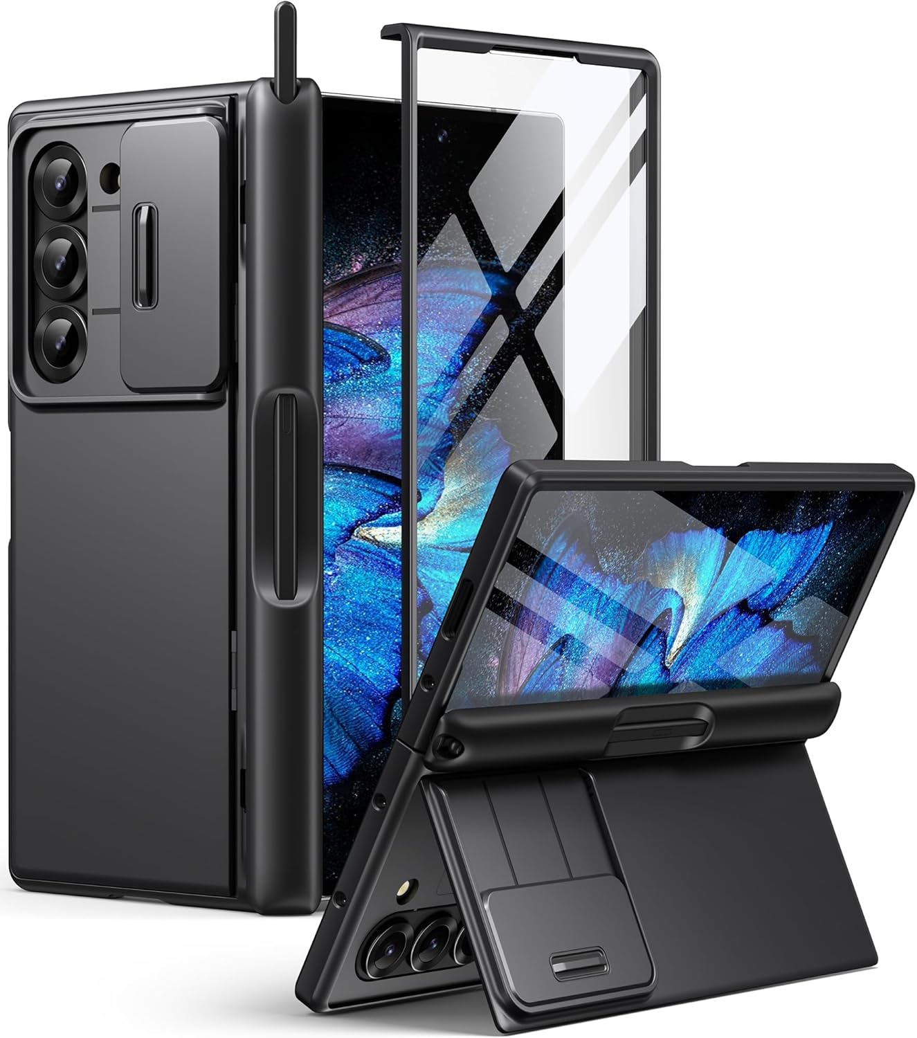 BERFY Galaxy Z Fold 6 Case with 9H Tempered Screen Protector