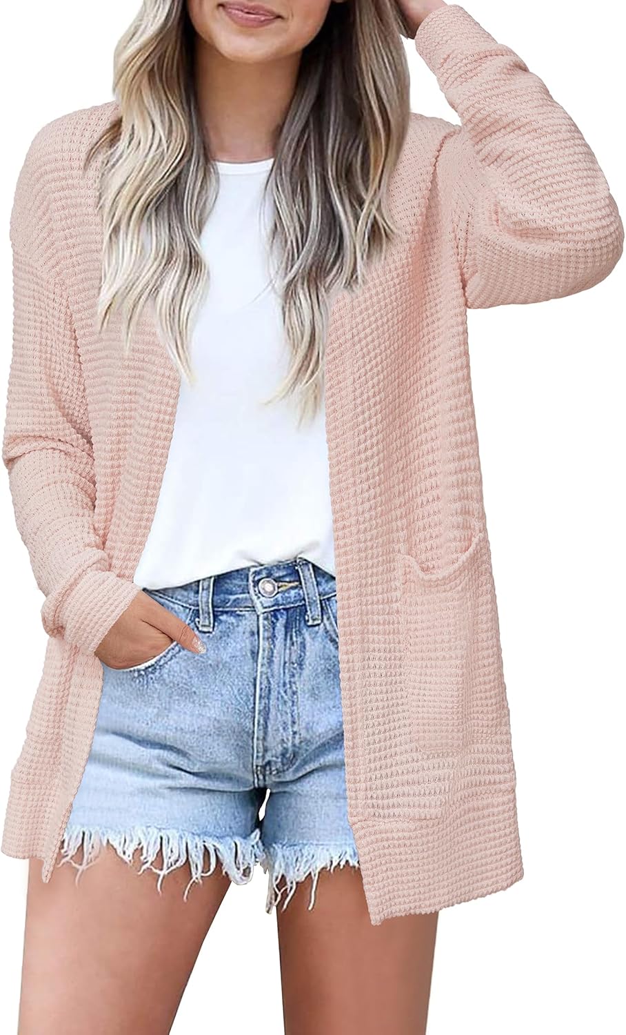 STYLEWORD Women's Lightweight Open Front Cardigan Sweater for Fall