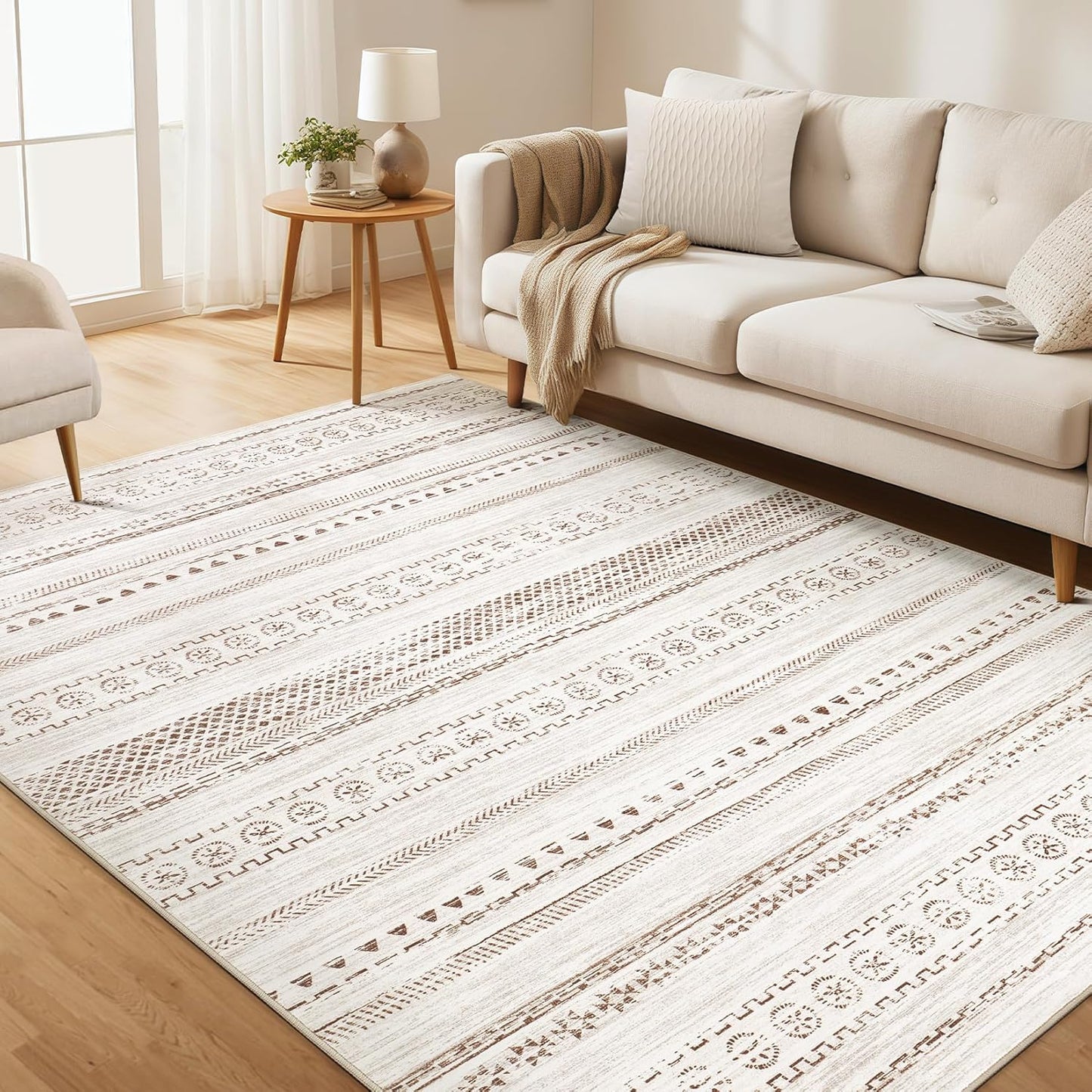 Trendy Moroccan Boho Rug - 6x9 Washable Indoor Area Rug