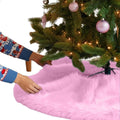 Faux Fur Tree Skirt Baby Pink 60 in - Fluffy Holiday Finish