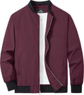 Men's Bomber Jacket Lightweight Polyester Windbreaker - Casual Zip Up