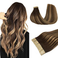 Tape in Hair Extensions Balayage Chocolate Brown to Caramel Blonde