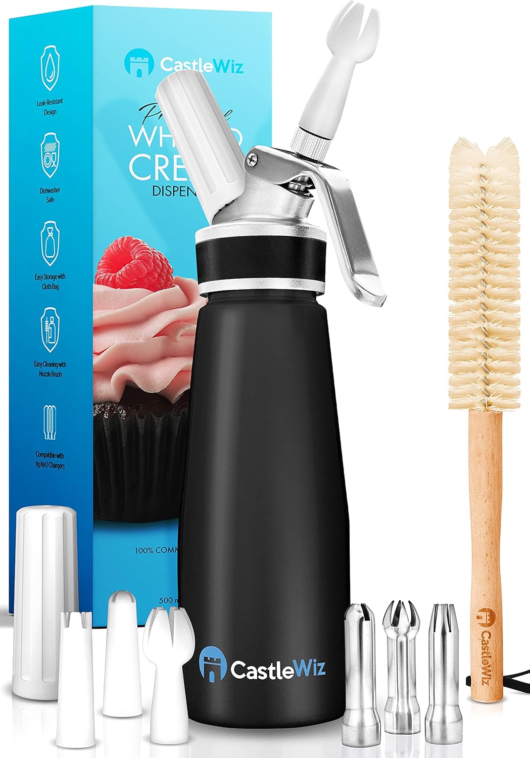 Whipped Cream Dispenser - Ultra Durable Grade 6 Aluminum Maker