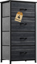 4-Drawer Fabric Dresser for Bedroom - Wooden Top Storage Tower