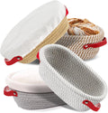 10 Inch Oval Cotton Rope Banneton Bread Proofing Basket Set of 4