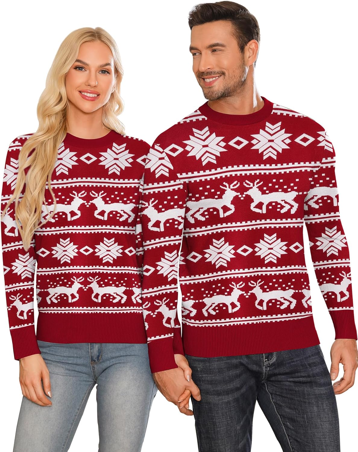 Babioboa Snowflake Reindeer Christmas Sweater