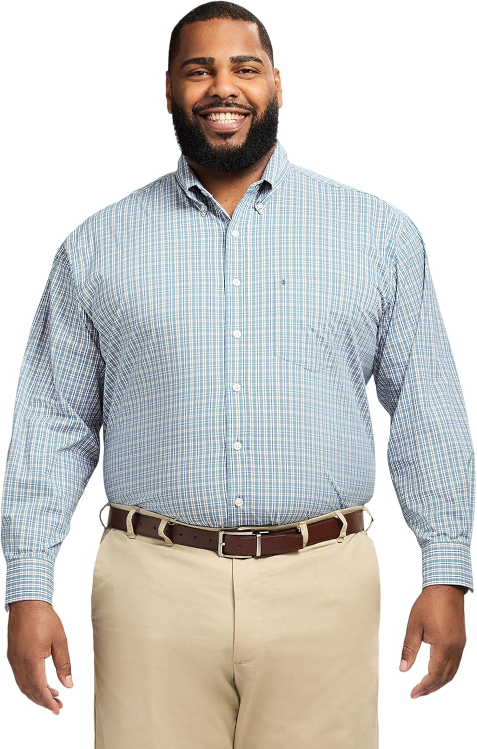 IZOD Men's Big and Tall Performance Comfort Long Sleeve Shirt