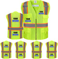 Class 2 High Visibility Reflective Safety Vest with Pockets - Custom