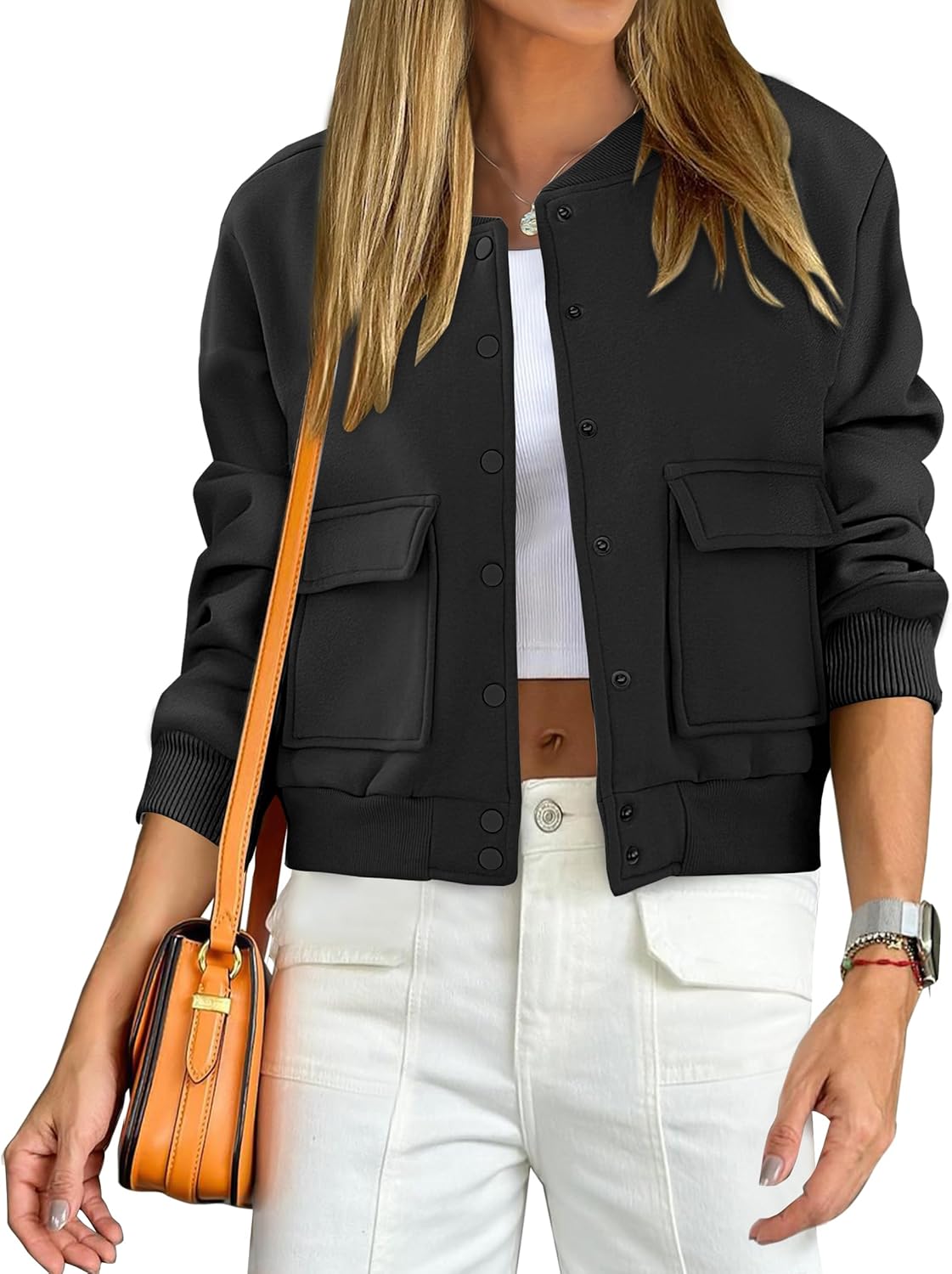 ANRABESS Women Cropped Bomber Jacket for Trendy Fall Outfits