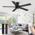 48 Inch Flush Mount Ceiling Fan no Light - Quiet 6-Speed DC Remote