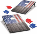 Cornhole Game Set 2x3 Portable Boards with USA Flag Design - Easy