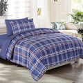Blue Plaid 5-Piece Twin Bed in a Bag Comforter Set by EMME