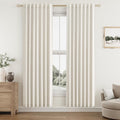 Guken Cream Linen Blackout Curtains 78 in Length - Full Blackout