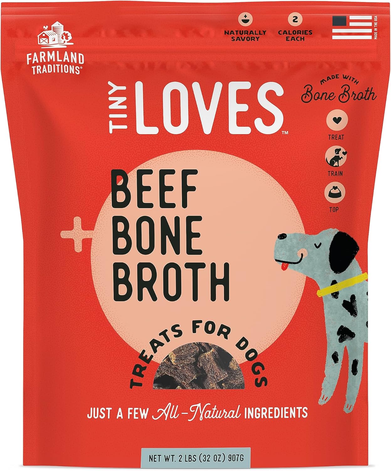 Tiny Loves Jerky Trainer Treats for Dogs with Bone Broth